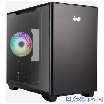 InWin A3 Tempered Glass Mini Tower Micro-ATX Case  Black